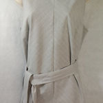 Liz Claiborne Liz Claiborne Career Women Medium Gray Purple White Striped W/ Belt Sleeveless Photo 0