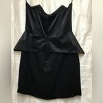 Michelle Mason Mason Black strapless mini peplum dress size 4 Nwt cocktail date formal Photo 2