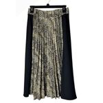 ZARA  Skirt Women Small Black Snake Print Pleated Midi Whimsigoth Streetwear Photo 1