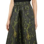 Max Mara Max Mara Cellula Logo Embroidered Jacquard Skirt Size 12 Black Green NWT Photo 3