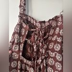 Urban Outfitters  Ecote Lovas Linen Strappy-Back Brown‎ Patterned Jumpsuit Large Photo 7
