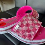 Juicy Couture  Rhinestone  Pink Checkered Sandal Slides NWT​ Photo 3
