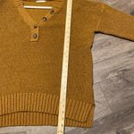 New In Oversized Caramel Colored Waffle Knit Button V Neck Sweater Tan Size L Photo 5