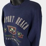 Vintage 90s Newport Beach California Navy Sweatshirt Women’s L Unisex Men’s S Blue Size L Photo 2