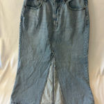 Abercrombie & Fitch  Light Wash Denim Maxi Skirt with Front Slit Size 30/10 Photo 0