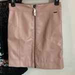 Armani Exchange New Mauve Pink Vegan Snakeskin Embossed Leather Zip Mini Skirt Photo 1