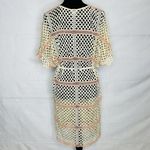 PilyQ  Ivory Coral Natalie Fishnet Cover-Up Dress Size XS/S Rope Sash Belt Photo 9