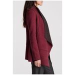 Eileen Fisher  Burgundy Structured Moto Long Jacket Cardigan Medium Merino Wool Photo 2