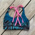 Lululemon  Women's Energy Bra Mini Palm Tofino Teal Multi Print Size 4 Photo 1