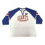 NFL Team Apparel NFL New York Giants Women's 3/4 Sleeve Raglan T-Shirt White, Small Photo 1