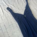 Venus Lingerie Mini Slip Dress Deep Navy Blue V-Neck M 90s Y2K Spaghetti Strap Photo 4