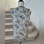 TWINSET Simona Barbieri Gold Sequin & Rosette Blue Tank Size M Photo 6