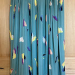 Bohme  Teal pleated Skirt with Colorful Abstract Design Photo 0