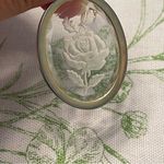 Vintage crystal carve rose with gold double layered Necklace Photo 2