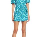Socialite Wrap Romper Womens M Blue Floral Short Flutter Sleeve Garden Party Photo 0