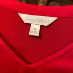 Charming Charlie Vibrant Red V-Neck Blouse Photo 2