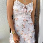 Nectar Clothing Pink Floral Lace Satin Dress Photo 1