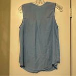 Everly  blue tank top with embroidered detail size L Photo 2