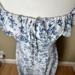 SheIn On / Off Shoulder Corset Top Blue & White Floral Maxi Dress - size XS Photo 13
