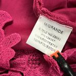 Love Point Pink Floral Crochet Overlay Cap Sleeve Zip Side Mini Dress Medium Size undefined Photo 11