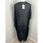 Walter Baker  Acapulco Kaftan Tasseled Coverup in Black Beach Tropical Vacation Photo 2