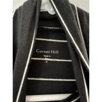 Garnet Hill  Womens Striped Turtleneck Top Medium Black Organic Pima Cotton Photo 2