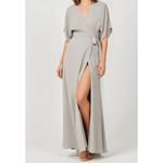 Reformation Winslow Wrap Maxi Dress, Fog, XS Photo 1