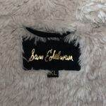 Sam Edelman Size XL Black Faux Suede - Faux Fur Lined Drape Front Vest Jacket Photo 3