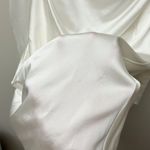 the bar white silk twist front puff sleeve crystal long sleeve ruched mini dress Size 0 Photo 6