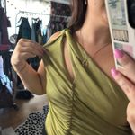 Anthropologie By  One-Shoulder Ruched Tank in Moss Size XL NWT Photo 3