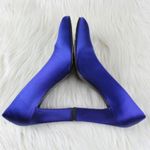 Charles Jourdan Paris Blue Satin Pumps Heels 7 Photo 4