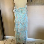 Lulus NWOT Charming Passion Mint Green Floral Off-the-Shoulder Maxi Dress Photo 3