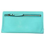 Kate Spade  Aquamarine Tiffany Blue Pebbled Leather Folding Snap Closure Wallet Photo 1