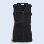 Madewell Black Denim Cap-Sleeve Mini Dress in Tarrybrook Wash Size 2 Photo 5