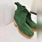 Free People Made In Spain Suede Gigi Platform Boots Emerald Edge 38.5 Photo 5