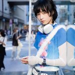 Gradient Orchid Print Pleated Top Blue Photo 1