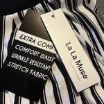 NWT LaLa Muse Women’s Striped Stretchy Pants Q12 Black Size M Photo 2