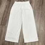 Elegant White Wide Leg Women's Pants Size L Photo 6