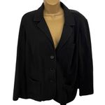 Covington Vintage Y2K Woman Stretch Blazer Soft Knit Shoulder Pads Black 16–18W Photo 0