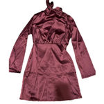 REVOLVE LOVERS Commense Satin Burgundy Mini Dress Small Wedding Guest NEW Red Photo 0