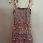 Storia Layered Bow Tie Bodycon Mini Ruffle Floral Dress Size S Photo 1