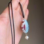 Handmade natural freshwater pearl & ceramic shell necklace🐚☀️🌊💦 Photo 2