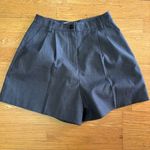 Yumi Row Felicity Preppy Minimalist Regency Luxury Academia Pleated Shorts S Gray Photo 3