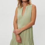 Michael Stars Daisy Gauze Dress Lemon- lime shade- flaw - snag on bodice Photo 0