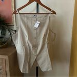 Madewell Square Neck Drapey Twill Vest Muted Stone Cream Tan Beige NWT Size 14 Photo 2