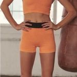 Free People FREE PROPLE MOVEMENT RIBBED PEACH HORIZON BLACK ORANGE STRETCH SHORTS XS Photo 0