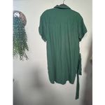 J.Crew NEW  Linen-Blend Belted Mini Shirtdress Petite XL Safari Green Normcore Photo 2