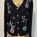 K.I.K.I.T Black Ugly Holiday Sweater With Cocktails Photo 0