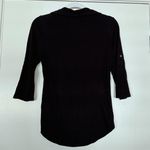 G by Guess Guess Black Zipper Blouse with Roll Tab Sleeves Photo 2