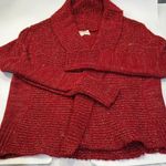 Ambiance Red Knit Cardigan Photo 0
